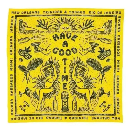 "Good Time" 100% Organic Cotton Bandana | Design By Jonathan Schubert BANDITS Bandanas