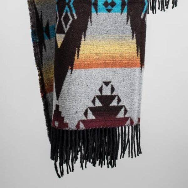 Apache Wool Blend Blanket - Native American Design 200cm x 155cm
