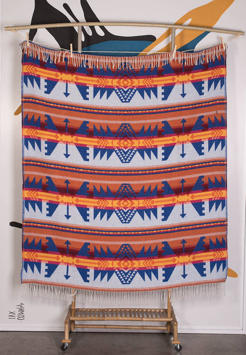 Navajo Wool Blend Blanket - Native American Design 200cm x 155cm