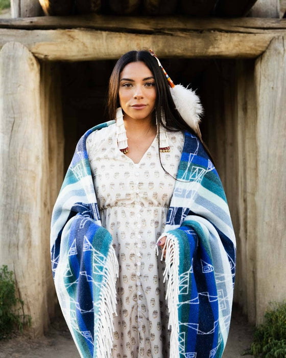 Seasons Designed by Lauren Good Day | PsíkAt (Winter) - Retro Navajo Style Blanket Crafted From Recycled Materials