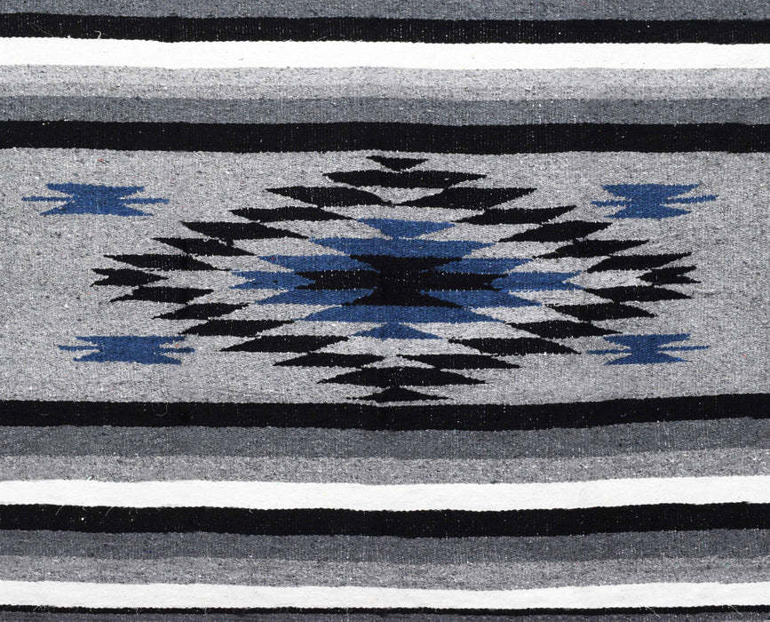 Twilight Grey Black Blue Diamond Mexican Blanket