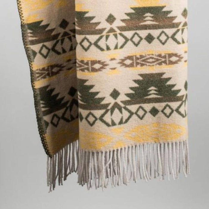 Sioux Wool Blend Blanket - Native American Design 185cm x 155cm