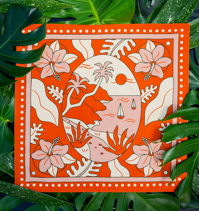 "Na'Pali Coast" Organic Cotton Bandana by Lisa McCormick