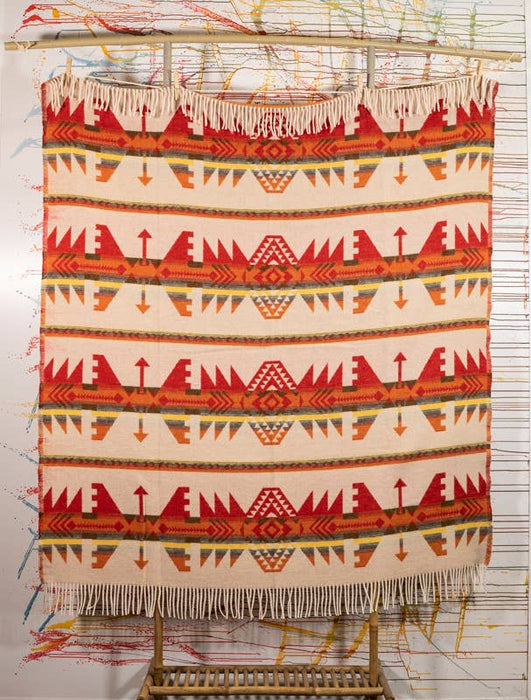 Navajo Wool Blend Blanket - Native American Design 200cm x 155cm