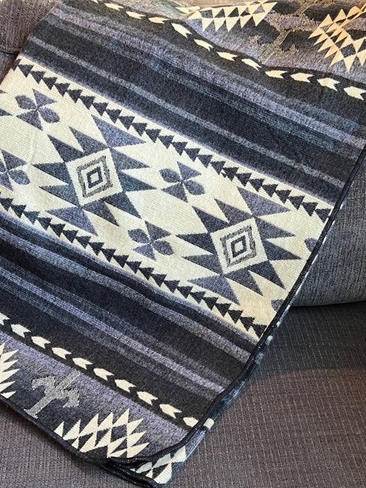 Southwestern Throw in Gray & Beige | Neutral Throw Blanket