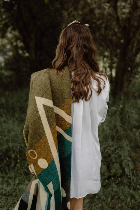 Alpaca Native Blanket - Imbabura Green - 190 X 225 cm
