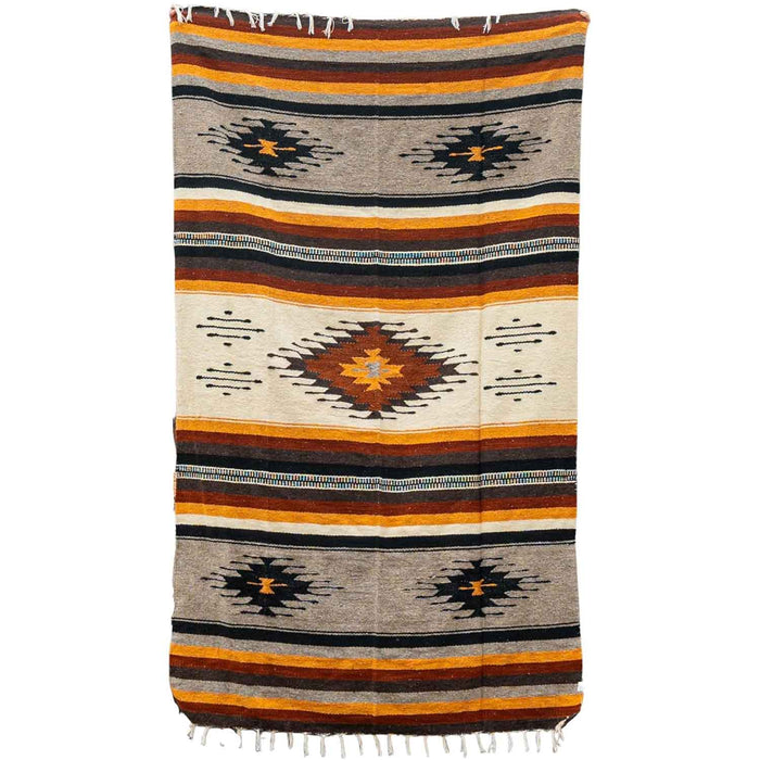 Wool Mexican Blanket | QUEEN SIZE | Baja Aztec Diamond