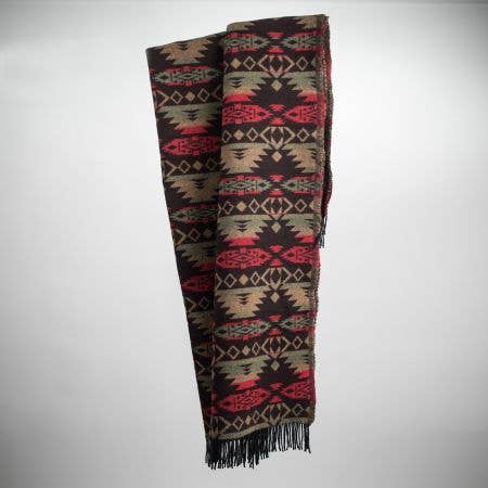 Sioux Wool Blend Blanket - Native American Design 185cm x 155cm