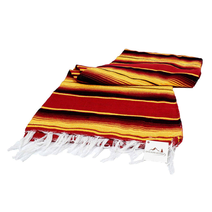 Fire Serape Red Mexican Blanket