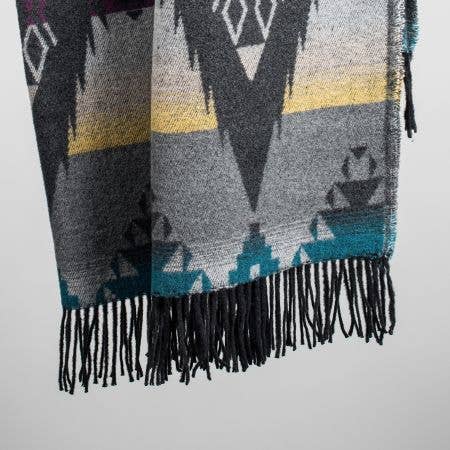 Apache Wool Blend Blanket - Native American Design 200cm x 155cm