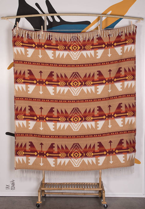 Navajo Wool Blend Blanket - Native American Design 200cm x 155cm