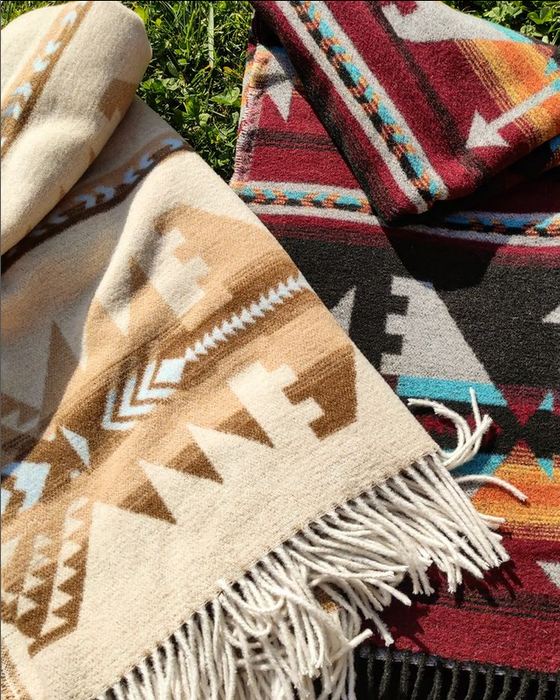 Navajo Wool Blend Blanket - Native American Design 200cm x 155cm