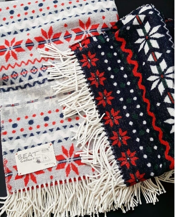 Xmas Blanket - Soft Wool Blend 185cm x 155 cm