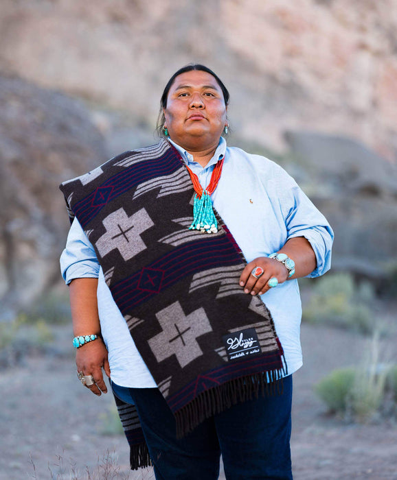 Legacy Monsoon Skies - Vintage Navajo Style Blanket Crafted From Recycled Materials