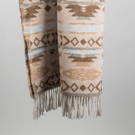 Sioux Wool Blend Blanket - Native American Design 185cm x 155cm