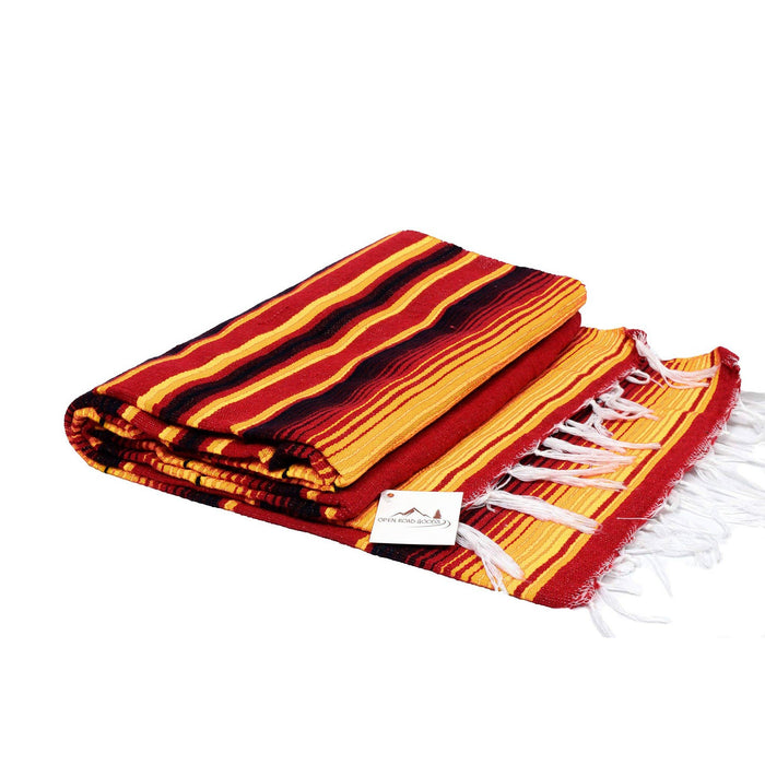 Fire Serape Red Mexican Blanket