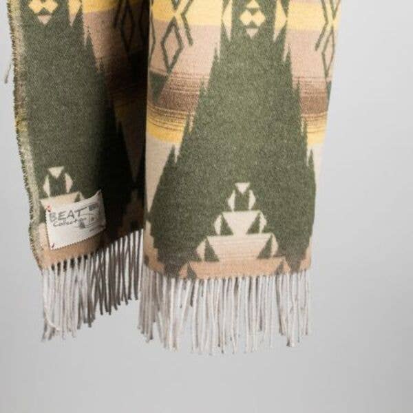 Apache Wool Blend Blanket - Native American Design 200cm x 155cm