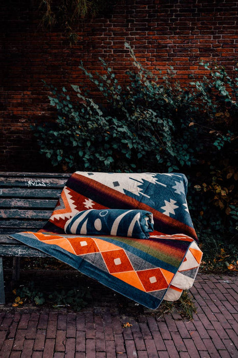 Alpaca Native Blanket - Quilotoa Blue - 190 X 225 cm