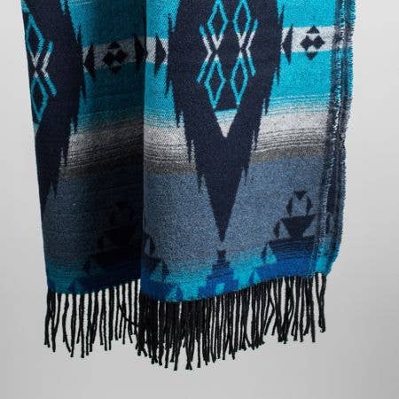 Apache Wool Blend Blanket - Native American Design 200cm x 155cm