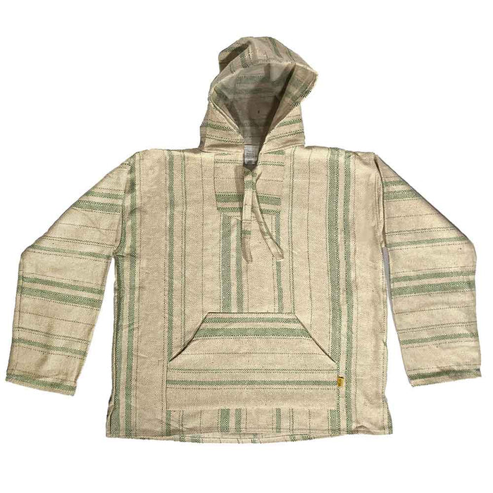 Mexican Poncho Baja Surf Hoodie - Soft Hooded Sweater - Tan