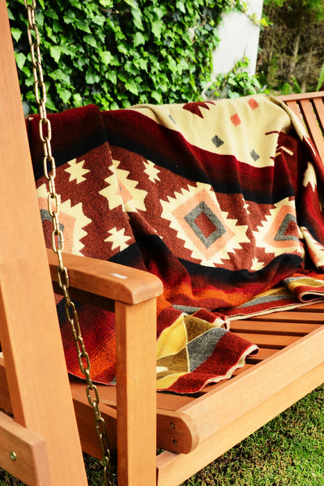 Alpaca Native Blanket - Quilotoa Red - 190 X 225 cm