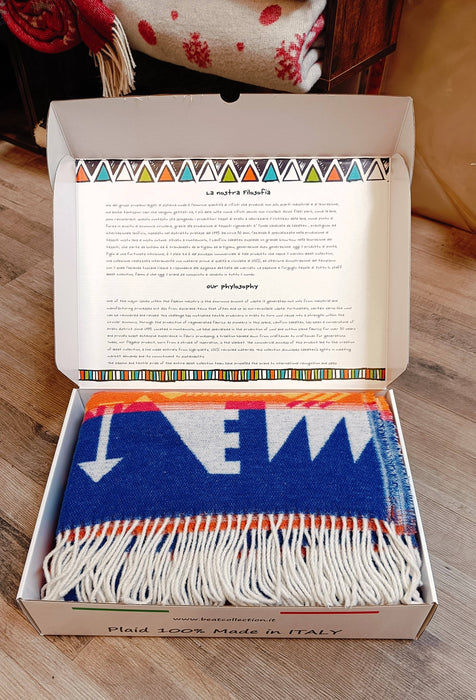 Sioux Wool Blend Blanket - Native American Design 185cm x 155cm