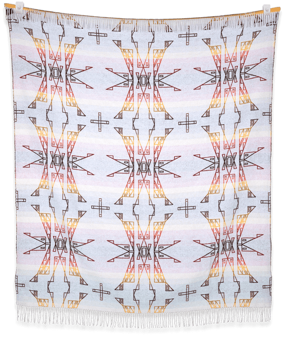 Seasons Designed by Lauren Good Day | Hunaaneskúhtš (Fall) - Retro Navajo Style Blanket Crafted From Recycled Materials