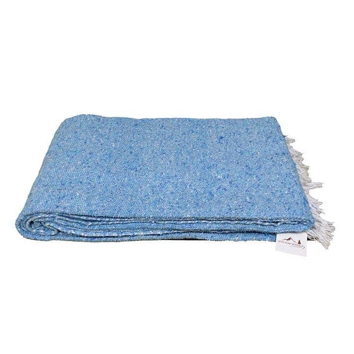 Solid Sky Blue Mexican Blanket