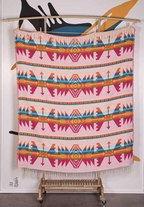 Navajo Wool Blend Blanket - Native American Design 200cm x 155cm