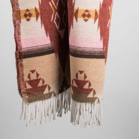 Apache Wool Blend Blanket - Native American Design 200cm x 155cm