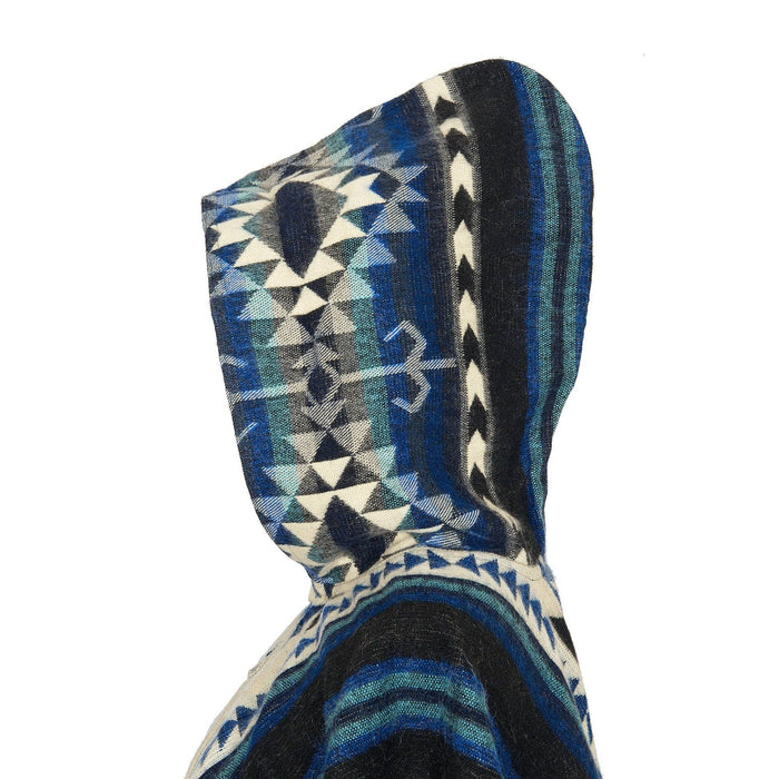 Alpaca Poncho Native Pattern | Poncho Shuar Blue