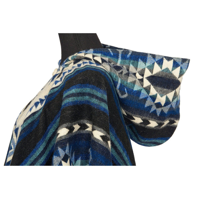 Alpaca Poncho Native Pattern | Poncho Shuar Blue