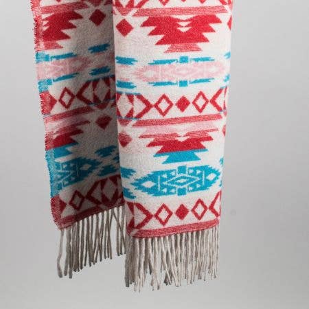 Sioux Wool Blend Blanket - Native American Design 185cm x 155cm