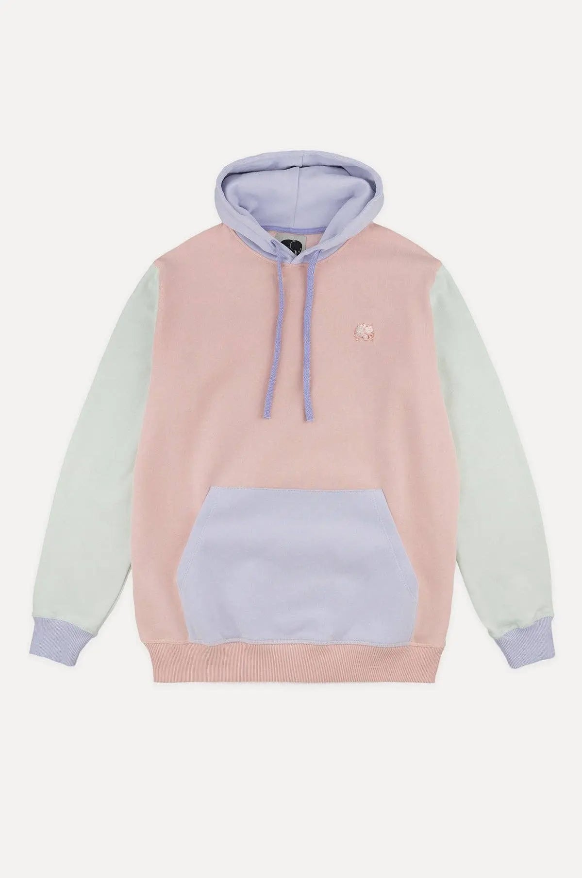 Colour Block Hoodie Pale Pink 100% Organic Cotton — Suusco