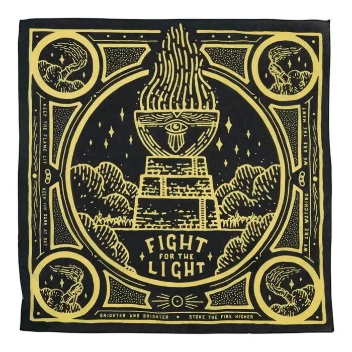 "Fight For The Light" 100% Organic Cotton Bandana | Design By Derek Nobbs BANDITS Bandanas