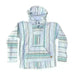 Mexican Poncho Baja Hoodie - Soft Hooded Sweater - White West Path