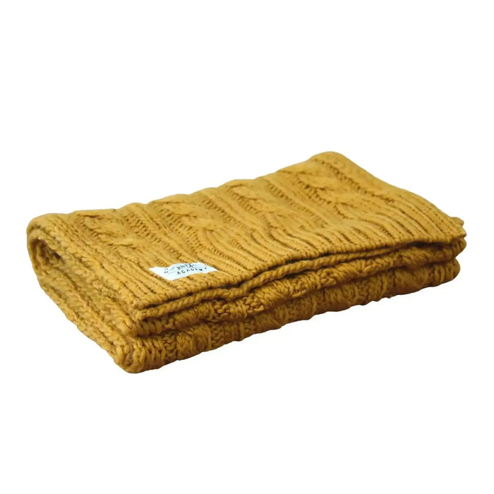Mustard Cable Knit Scarf Wolfe Academy