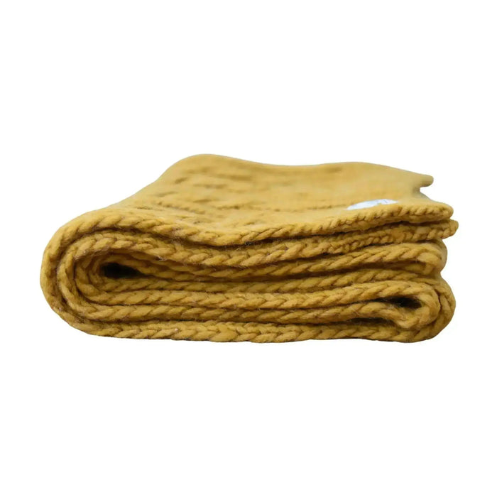 Mustard Cable Knit Scarf Wolfe Academy