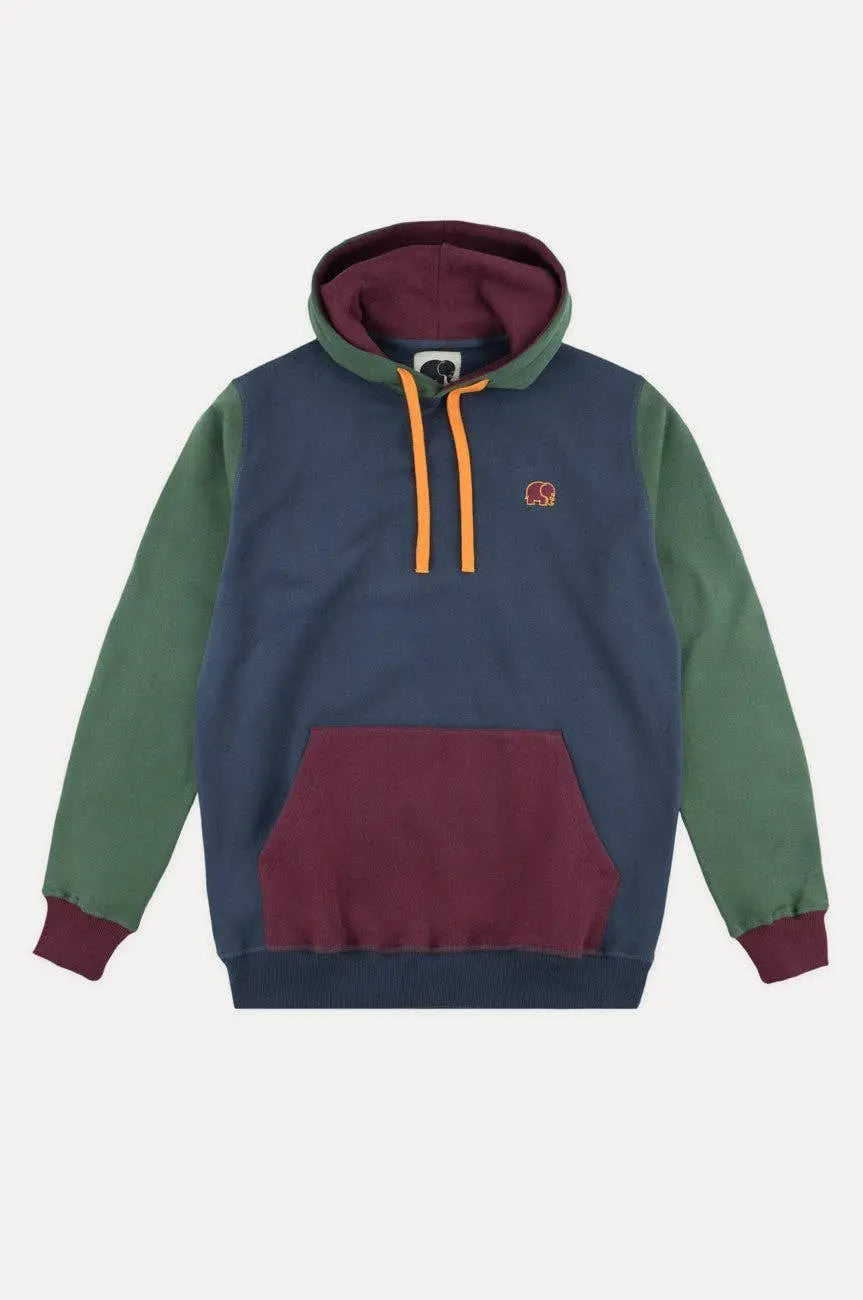 Organic Color Block Hoodie Trendsplant Blue - 100% Organic Cotton — Suusco