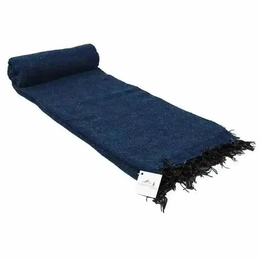 Solid Slate Blue Mexican Blanket West Path